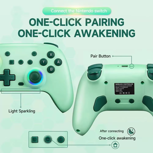 <span class=keywords><strong>Manette</strong></span> de jeu sans fil BT avec lumière RGB pour PC Pro Steam avec moteur à double vibration 6 axes - Product Image 3