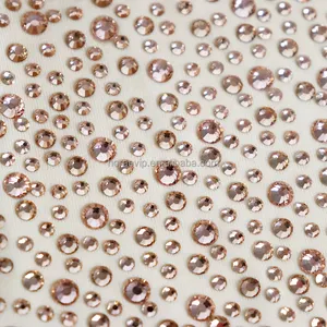 FB yeni popüler taş el yapımı renkli kristal kumaş gerilebilir tül dantel kumaş yapay elmas ağ kumaş