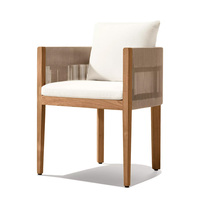 Ensemble de table à manger d'extérieur de luxe avec 8 chaises, mobilier de jardin, ensemble de table à manger en teck tressé résistant aux intempéries