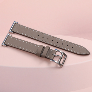 Correas de reloj de cuero genuino transpirables y ajustables de 20 mm para reloj inteligente, correa mini de 18 mm/22 mm en naranja, blanco y rosa, precio económico. - Product Image 3