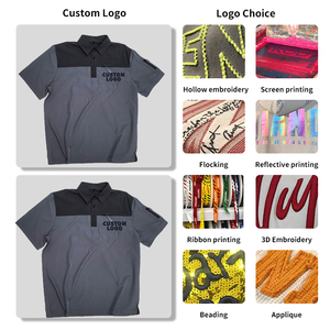Polo de verano personalizado para hombre con bolsillo en el pecho izquierdo y un cuarto de cremallera, camisas informales de colores a juego para hombre - Product Image 3