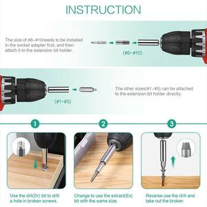 Juego de extractores de tornillos rotos Emagi de 22 piezas, acero S2, estriado en espiral métrico, para quitar tornillos y pernos - Product Image 5