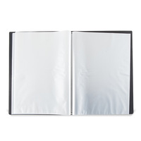 Classeur de présentation A4 transparent avec couverture noire pour partitions, 100 pochettes antidérapantes, design transparent pour documents et partitions