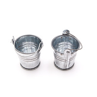 Mini fer seau maison de poupée sculpté métal Technique Portable plante succulente Pot de fleur pour enfants Occasion de noël