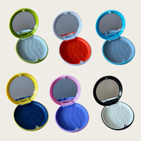 Boîte de rangement pour appareil dentaire en plastique de forme ronde avec logo personnalisé et miroir