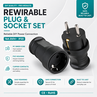 Prise Reconfigurable 16A 250V IP20 Coque PC/PVC Ignifuge Broches en Cuivre pour Réparation d'Appareils Électroménagers Câble d'Extension DIY CE RoHS
