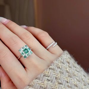 Anillo de Diamantes y Esmeralda de Zambia Colombia Verde Oscuro Claro de 1.62CT, Joyería de Oro Puro de 18k Xinfly - Product Image 3