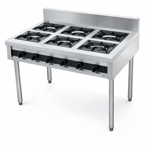 Estufa de Gas Comercial Personalizable de Acero Inoxidable 201, Independiente, para Restaurante Chino, con 3 Quemadores - Product Image 4