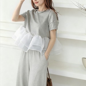 T-shirt Estiva da Donna con <span class=keywords><strong>Collo</strong></span> Rotondo e Orlo a Balze Stratificate, Top Tunica Casual a Maniche Corte, Stile Y2K Streetwear, per Tutti i Giorni - Product Image 6
