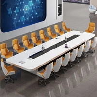Table de conférence moderne de luxe blanche sur mesure (4m, 5m, 8m, 10m) pour bureaux et écoles, en MDF – Fournisseur d'usine Zitai, OEM/ODM