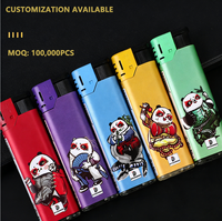 Vente en gros d'usine OEM prix bon marché logo personnalisé briquet électronique en plastique coupe-vent allume-cigare rechargeable au gaz