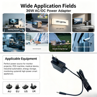 Adaptateur secteur universel MYIXI 36W interchangeable 12V/19V 3A/1.6A en matériau PC avec prise murale AC DC USB-C et connecteur 5.5x2.1mm
