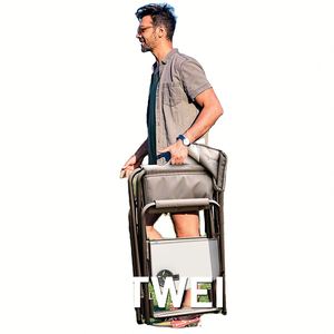 Chaise de chasse portable d'extérieur avec table latérale, chaise de camping pliante en bois, chaise de réalisateur - Product Image 3