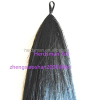 Queue de cheval artificielle double boucle naturelle noir jais de 70-75 cm pour extensions de queue de cheval équine et cheveux de queue de cheval pour spectacles