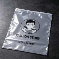 Sac à fermeture éclair transparent refermable pour vêtements avec étiquette d'avertissement d'étouffement imprimée sur mesure, emballage transparent pour vêtements et chaussettes