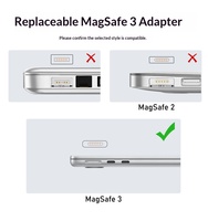 Adaptateur de charge pour ordinateur portable YIXIN USB-C vers MSafe*3 DC pour MacBook Pro/Air - Modèle en alliage d'aluminium CF/MAG3-BK - Neuf