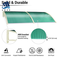 Auvent Amas 80*120CM Noir avec support en polycarbonate pour porte ou balcon