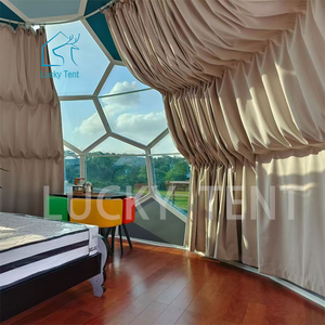 Marco de aleación de aluminio para exteriores, pared de vidrio <span class=keywords><strong>Real</strong></span>, 7m/8m, centros turísticos altos, diseño geodésico, casa de tienda de cúpula para acampar - Product Image 2