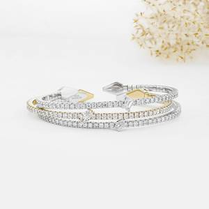 Women's Luxury 18K Solid Gold Diamond Tennis Bracelet with Pear-Shaped <b>Stones</b> for Anniversary & Wedding - Product Image 1
