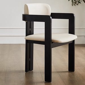 Silla de Comedor de Madera Maciza Estilo Italiano con Respaldo Curvo Tapizado, Sillón Moderno de Lujo para Hogar, Hotel, Conferencias L079 - Product Image 3