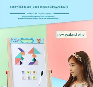 Pizarra de Dibujo de Madera de Doble Cara 2 en 1, Pizarra Artística, Juguetes Educativos Montessori para Niños y Niñas - Product Image 3