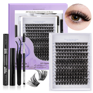 Tùy Chỉnh Nhãn Hiệu Riêng C D Curl Phân Khúc Pre-Cắt Tự Làm Ngày Lông Mi Cụm Kit Lash Cụm Bán Buôn - Product Image 1