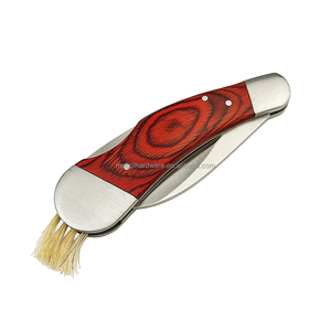 سكين جيب جديد فائق الجودة سكين جمع الفطر مع خشب وردي + شفرة SST مع فرشاة وكيس نايلون - Product Image 1