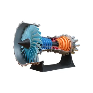 航空機エンジン発射モデルエアロターボファンエンジンアセンブリ可動DIYおもちゃ蒸気エンジンモデル