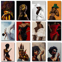 Affiches murales modernes sur toile non encadrée, motif femme africaine sexy, filles noires, fumeuses, dansantes, peintes au pistolet, pour la maison