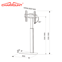 Rotation réglable en hauteur Led Lcd Plasma TV chariot support montage au sol métal universel Mobile 360 degrés roulant TV chariots
