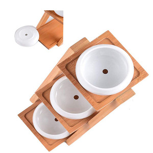 Petit support <span class=keywords><strong>de</strong></span> plante mobile personnalisable présentoir <span class=keywords><strong>de</strong></span> fleurs d'intérieur en bois <span class=keywords><strong>de</strong></span> bambou multicouche pour centre commercial fini en <span class=keywords><strong>peinture</strong></span> - Product Image 2