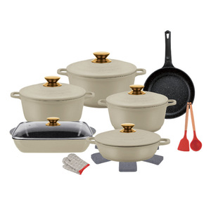 Phisma 18-Piece <b>Cookware</b> <b>Set</b> Aluminum Non-Stick Oven Safe <b>Induction</b> Compatible Cooking <b>Set</b> with Lids and Utensils - Product Image 1