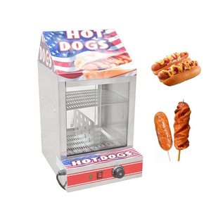 Vitrine chauffante pour hot-dogs en acier inoxydable, double porte vitrée, thermostat intégré, pour restauration rapide - Product Image 1