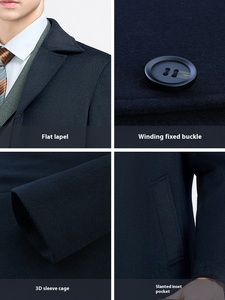 Manteau long en cuir véritable épais pour homme, style européen et américain, coupe-vent, é<span class=keywords><strong>l</strong></span>égant, mature - Product Image 4
