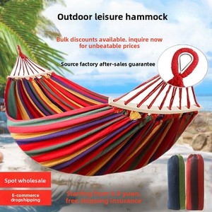 Hamac double en toile pour l'extérieur, design anti-retournement, capacité de 300 lb, pour la maison, le jardin, le camping, la chambre, idéal pour les adultes en plein air - Product Image 5