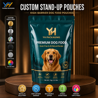 Sacs à fond plat personnalisés avec fermeture éclair pour aliments pour animaux de compagnie (chats et chiens) en gros, disponibles en diverses spécifications et capacités