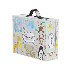 Caja de embalaje personalizada para ropa de bebé, embalaje de cartón rígido con asa, para regalos, venta al por mayor - Product Image 1