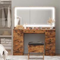 Ensemble coiffeuse tendance avec miroir et chaise, blanc