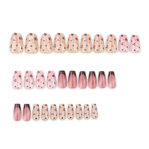 30 faux ongles en acrylique à presser, motif léopard œil de chat, <span class=keywords><strong>rouge</strong></span> français, pour peaux claires, pour filles tendance, personnalisables GN047 - Product Image 3
