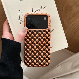 Galvanoplastia naranja cuentas hueco disipación de calor funda de teléfono perla TPU funda de teléfono suave para <span class=keywords><strong>iPhone</strong></span> 17 16 15 14 <span class=keywords><strong>13</strong></span> <span class=keywords><strong>Pro</strong></span> Max - Product Image 4