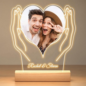 <span class=keywords><strong>Cadre</strong></span> <span class=keywords><strong>photo</strong></span> personnalisé avec nom et lumière LED USB flottante pour couple, anniversaire, maman, femme, cadeau - Product Image 6