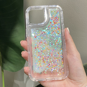 Venta al por mayor de lujo 3 en 1 agradable a prueba de golpes brillo arenas movedizas cubierta trasera para <span class=keywords><strong>Moto</strong></span> G14 G54 Gpower 2024 5g - Product Image 1