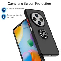 Fundas Delgadas para Teléfono Móvil con Soporte de Anillo para Xiaomi Redmi 14C 13 13C 12 4G 5G, Carcasa Trasera Translúcida Antichoque con Efecto Humo