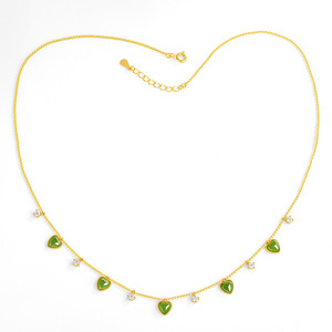 Collana con Ciondolo a Cuore in Giada Naturale, Argento S925, Stile Bambù, <span class=keywords><strong>Regalo</strong></span> per Coppie e Donne Sportive - Product Image 1