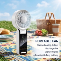 Ventilateur portatif électrique de haute qualité en plastique, alimenté par batterie, pliable, rechargeable, pour l'été, pour la voiture et l'extérieur