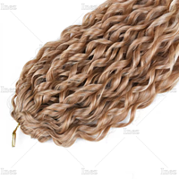 Tresses synthétiques ondulées profondes de 22 pouces Jessica Hair Tresses au crochet BlondeHaute température Fibre tressage Air Curl Cheveux en vrac