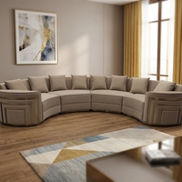 Canapé en cuir haut de gamme en forme d'arc pour villa, canapé sectionnel de luxe pour hall d'hôtel 1, 3, 5, 7 places, ensemble de canapés incurvés de style italien pour la maison