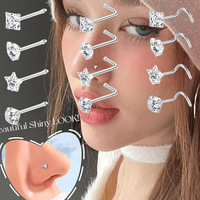 Produits tendance 2024 nouveautés en acier chirurgical vis à nez bijou avec bijoux piercing CZ pour femmes