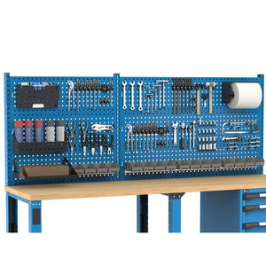 Banco de trabajo ajustable Fami Master 250cm azul con pared empotrada y 4 cajones - Product Image 3
