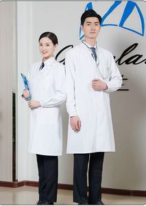 Superventas nuevo estilo de manga larga bata de laboratorio para hombres y mujeres personalización Logo impresión laboratorio bata Hospital Doctor enfermera uniforme - Product Image 4